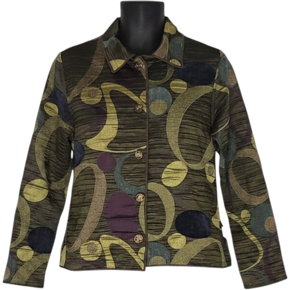 Winding River Boutique Reversible Jacket Women Sz M Multicolor Tapestry Designer